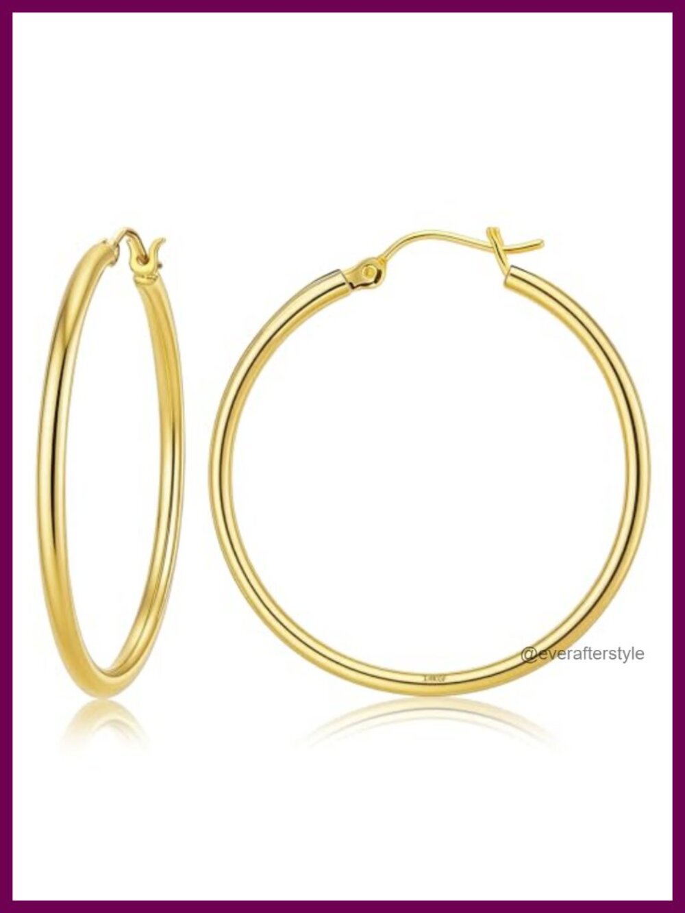 14K Gold Filled Hoop Earrings for Women Men 20-40mm Hypoallergenic